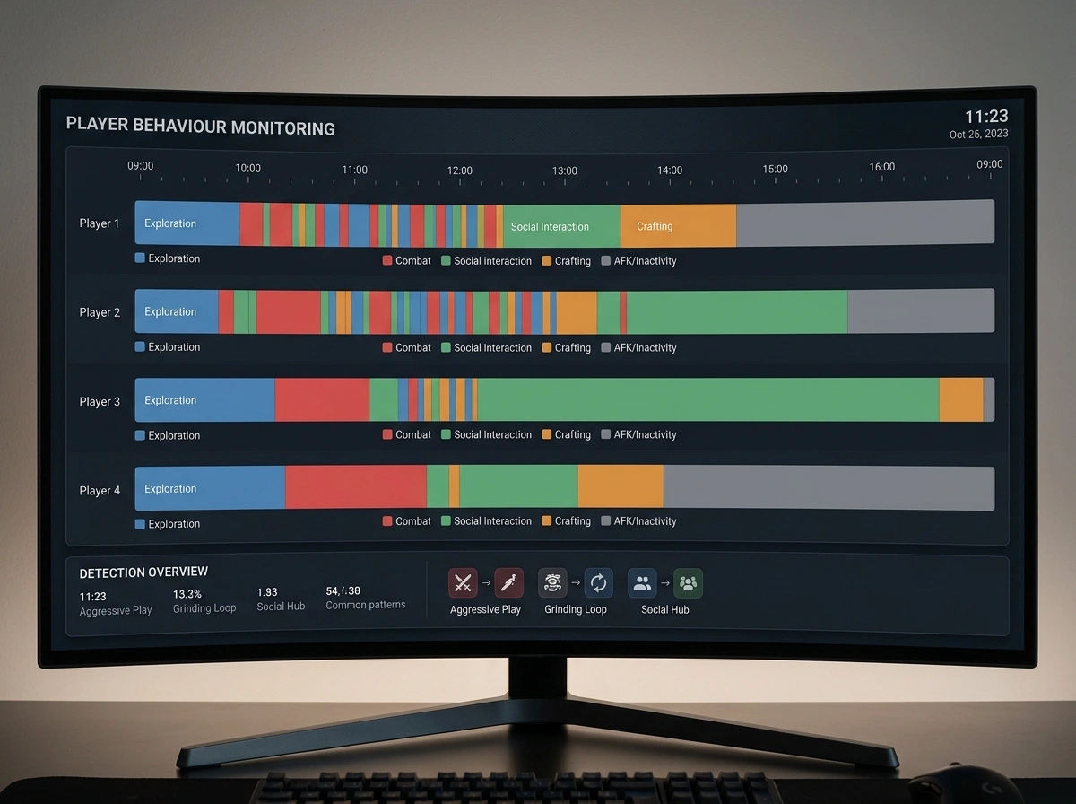 Behavioural signal pattern detection analysing deposit frequency and session data