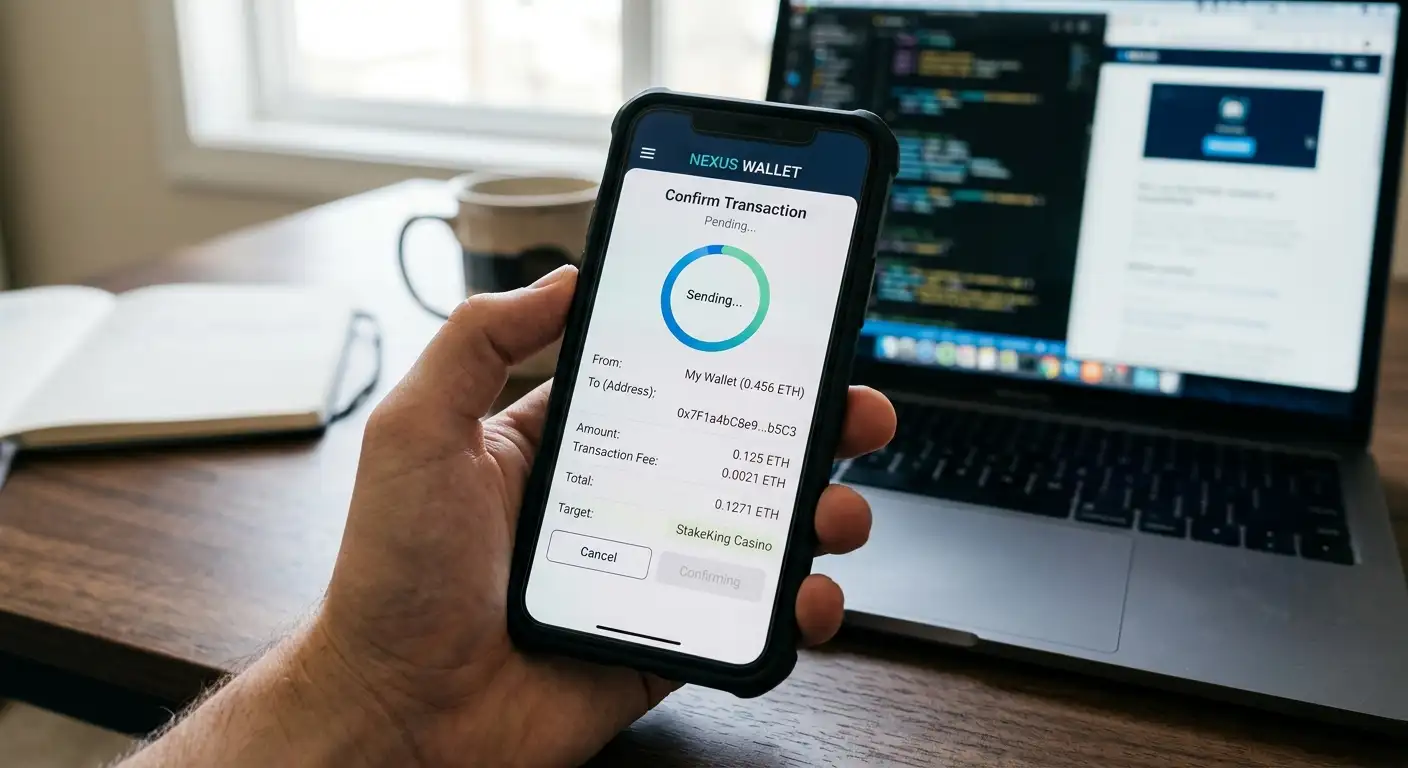 Bitcoin deposit and withdrawal process at offshore crypto casinos showing blockchain confirmations