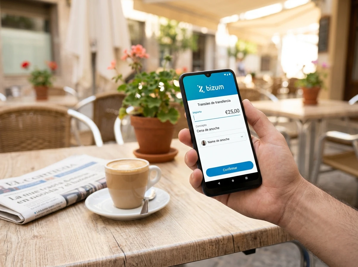 Bizum peer-to-peer payment app on Spanish mobile device for gambling context