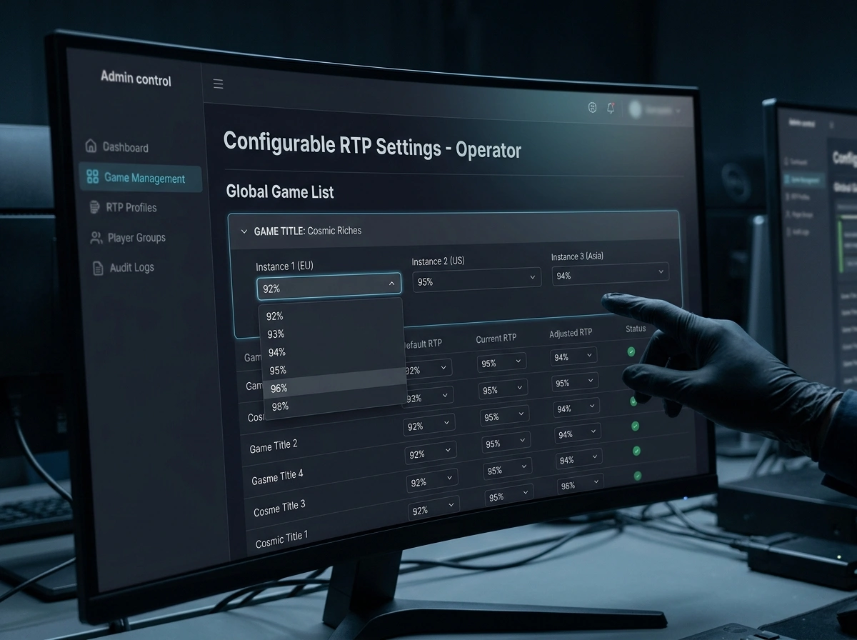 Configurable RTP settings allowing offshore operator to select lower return rates