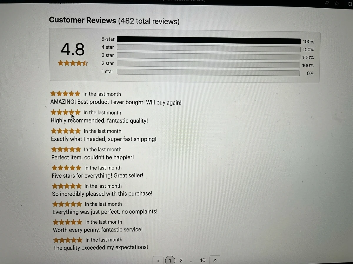 Absence of critical reviews and negative comments as affiliate site red flag