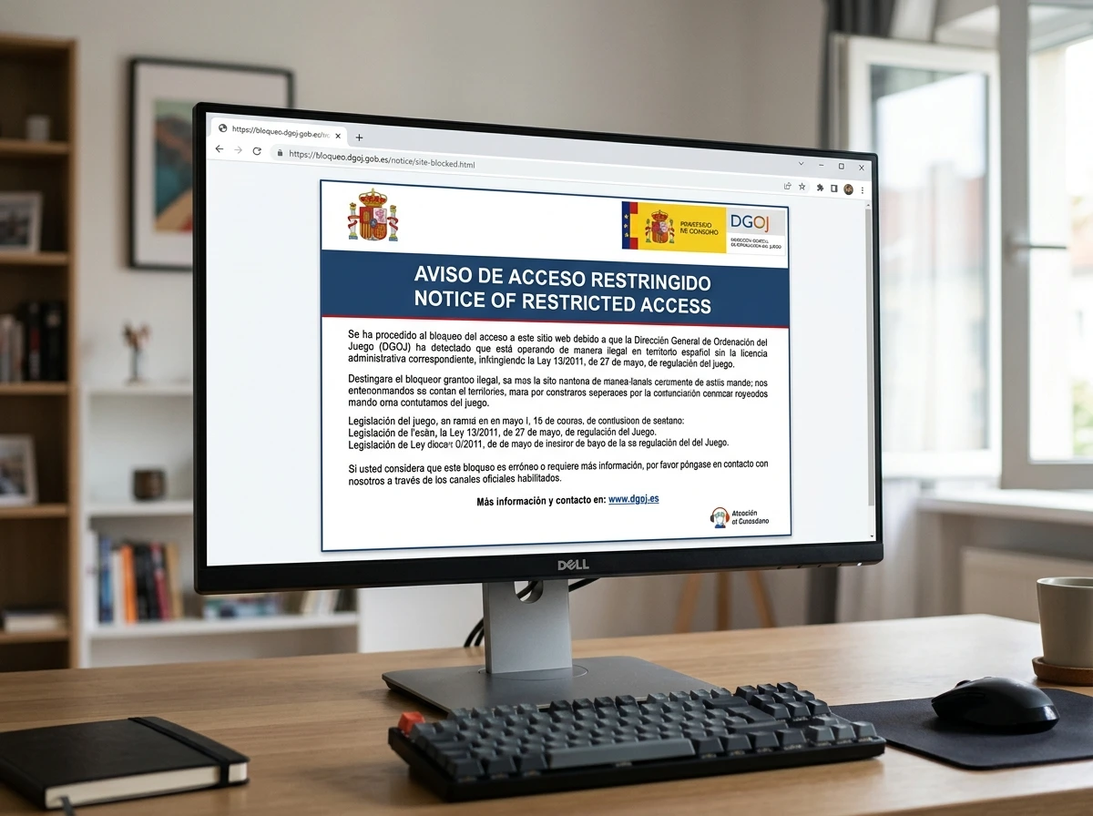 DNS level blocking redirecting to DGOJ notice page for illegal gambling sites