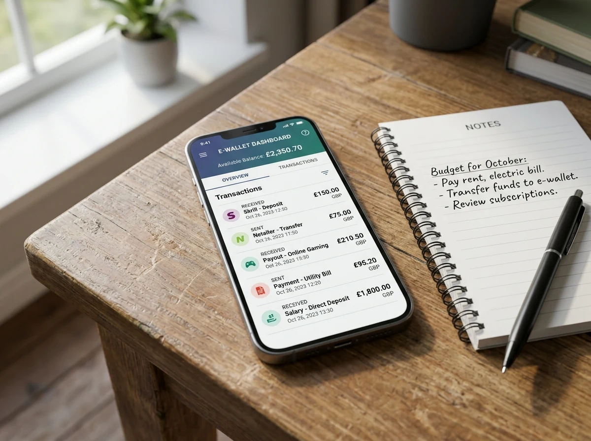 Skrill and Neteller e-wallet interfaces used for offshore casino transactions