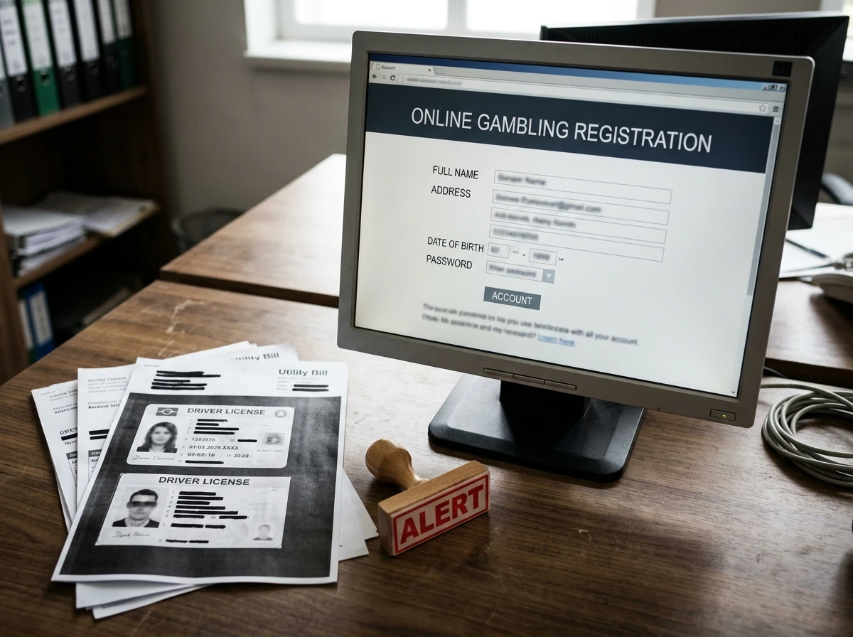 Identity theft through unverified gambling account registration at offshore casinos
