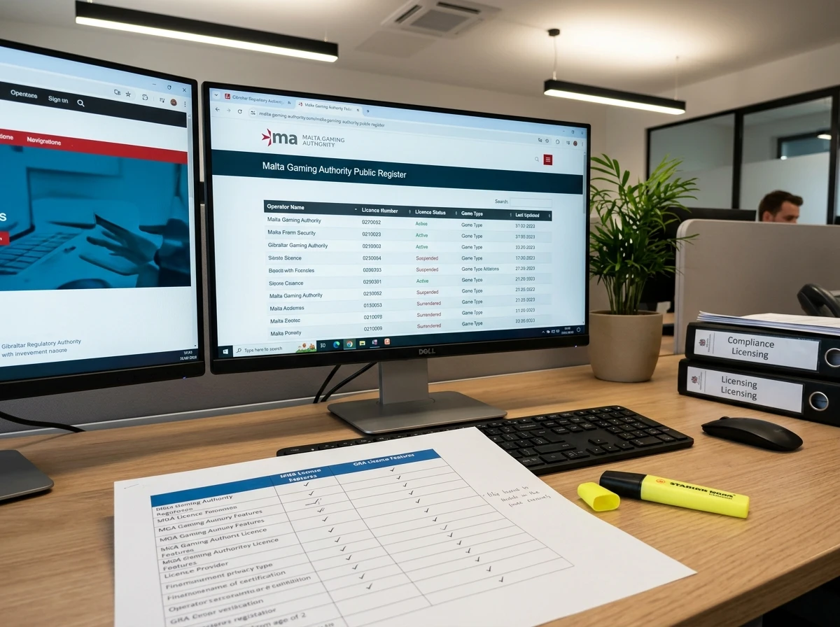 Malta MGA and Gibraltar licence verification through official regulatory registers