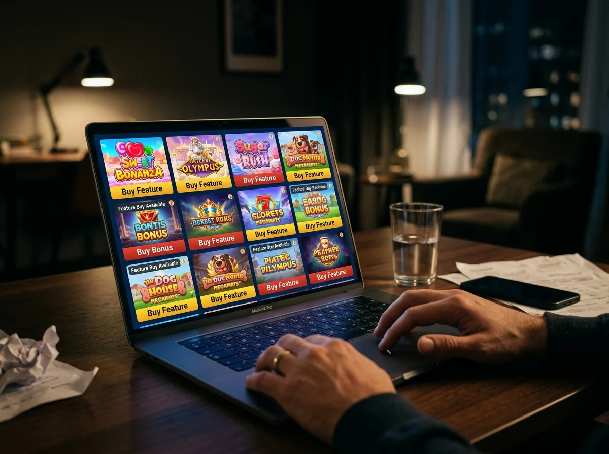 Offshore casino lobby offering Bonus Buy slots unavailable at regulated operators