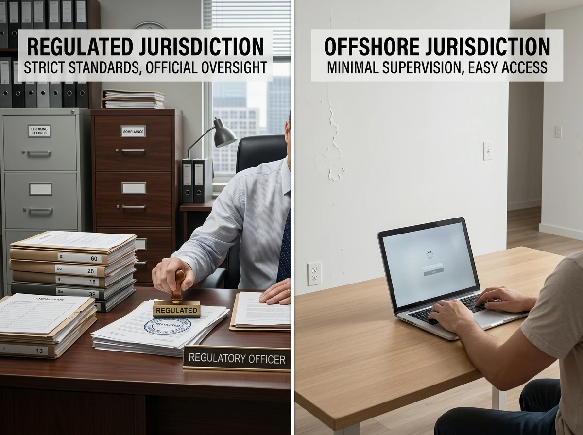 Comparison between regulated and offshore casino licensing standards