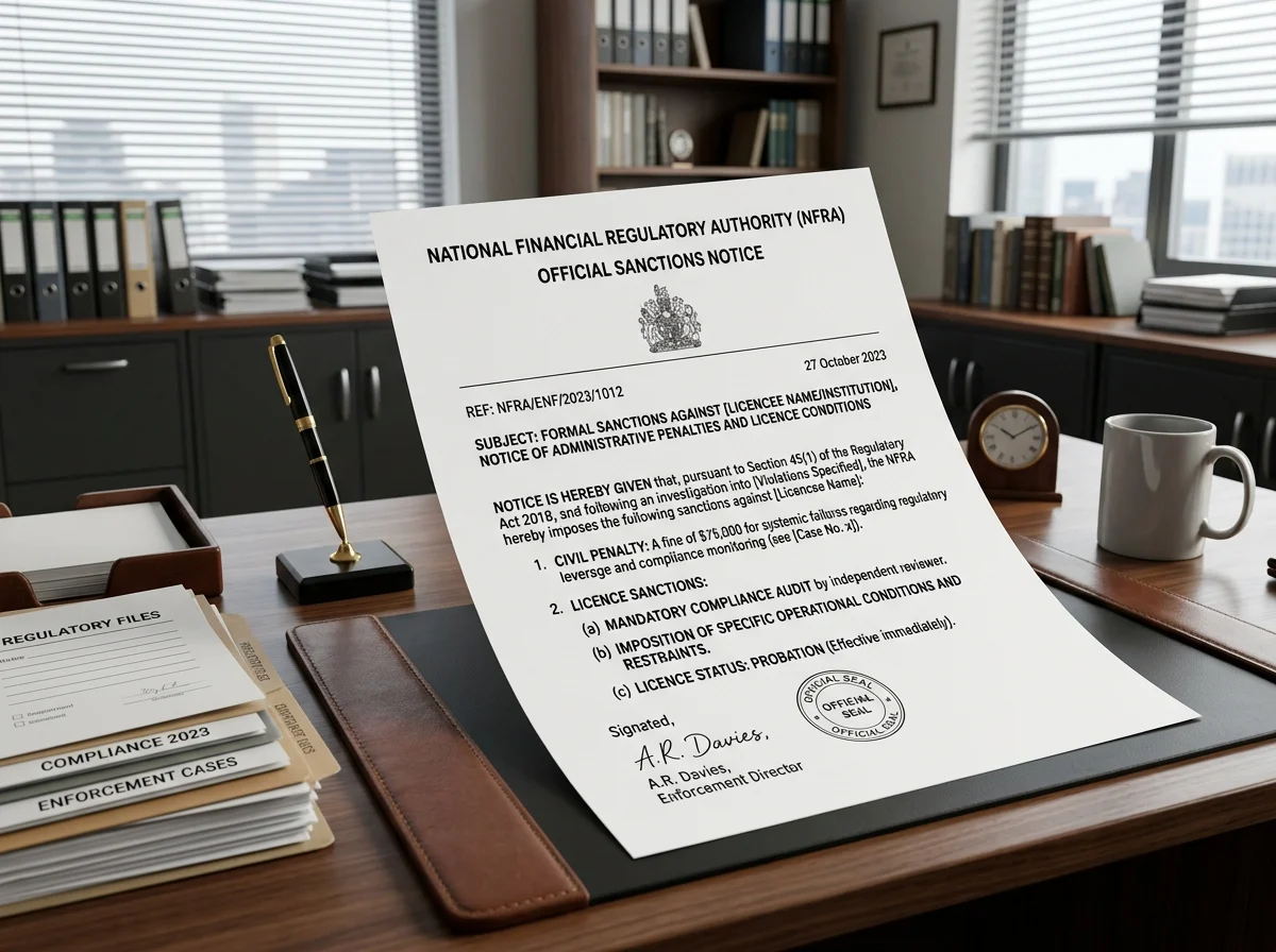 Regulatory leverage through licence sanctions compelling operator cooperation