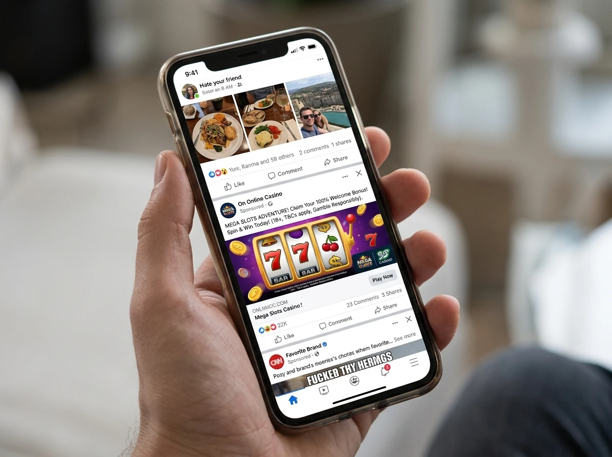 Geo-targeted social media gambling advertisement bypassing DGOJ advertising rules